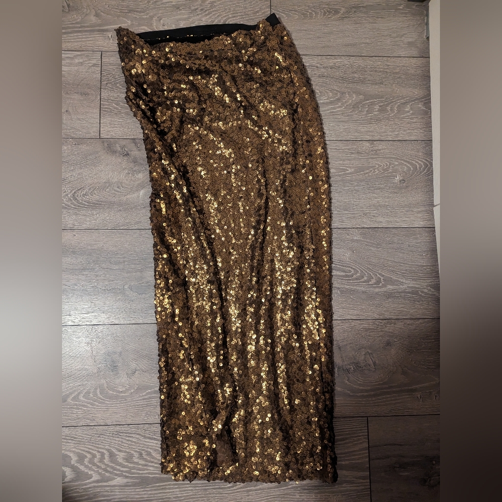 Free people gold sequin skirt